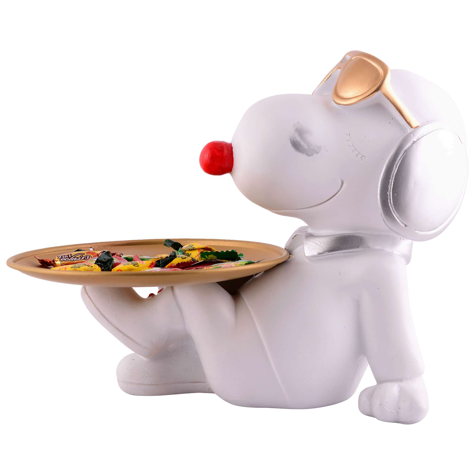 Decorative White Resin Dog Showpiece for Home Decor, Living Room, Table Decoration for Gifting 8 Inches - Image 3