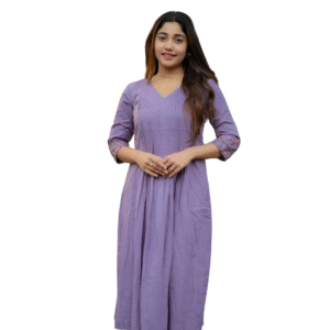 Modern Ethnic Vibes ? Embroidered Cotton Slub Kurta Set for Women (XL)